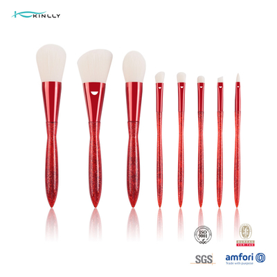 Κόκκινο πλαστικό Ferrule αλουμινίου εξαρτήσεων βουρτσών Makeup λαβών επαγγελματικό καλλυντικό σύνολο βουρτσών