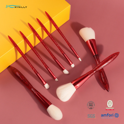 Κόκκινο πλαστικό Ferrule αλουμινίου εξαρτήσεων βουρτσών Makeup λαβών επαγγελματικό καλλυντικό σύνολο βουρτσών