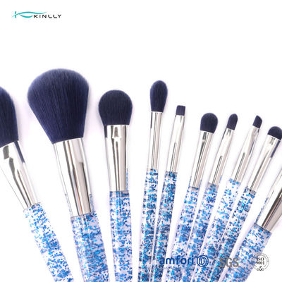 10PCS διαφανή καλλυντικά Makeup βουρτσών καθορισμένα πλαστικά εργαλεία Makeup λαβών καλλυντικά