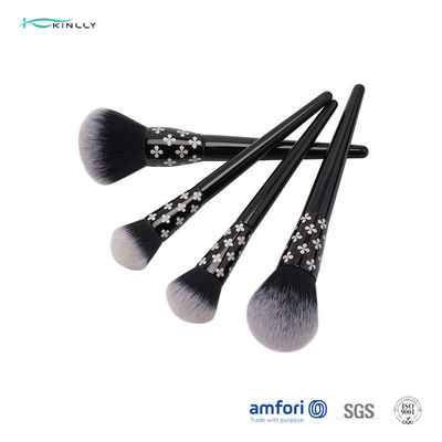 Ξύλινη βούρτσα καθορισμένο 10pcs Makeup λαβών καλλυντική με το λογότυπο λέιζερ Ferrule