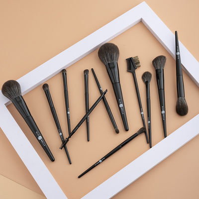 Συνθετικό τρίχας 12PCS μαύρο Makeup εργαλείο ομορφιάς καλλυντικών βουρτσών καθορισμένο