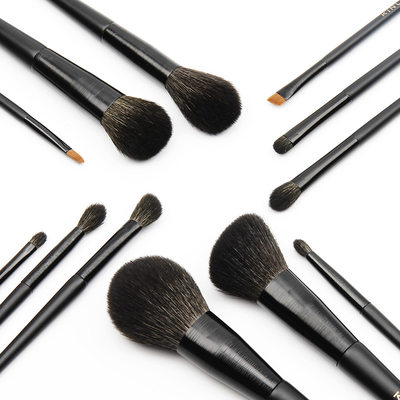 Μαύρες Eco συνθετικές τρίχας καλλυντικές Makeup εξαρτήσεις ομορφιάς γυναικών βουρτσών καθορισμένες