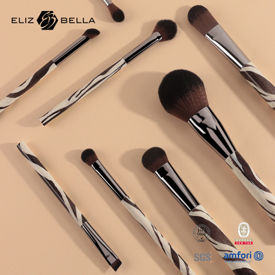 8PCS Ferrule 100% Syntheitc πυροβόλων όπλων βουρτσών Makeup γυναικών τρίχας καλλυντική πλαστική λαβή εκτύπωσης βουρτσών καθορισμένη πλήρης
