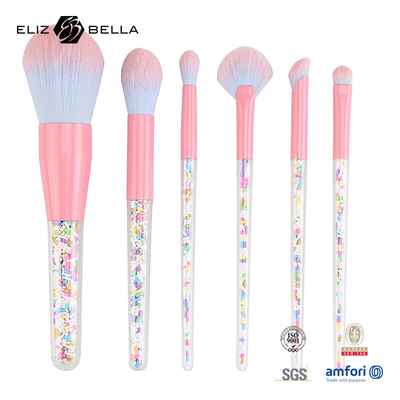 6pcs Μακιγιάζ Βούρτσας Σετ Καραμέλες Μακιγιάζ Βούρτσες Πλούσιοι Διαφανείς Χέρι Βούρτσας Σκόκωμα πλαστικό