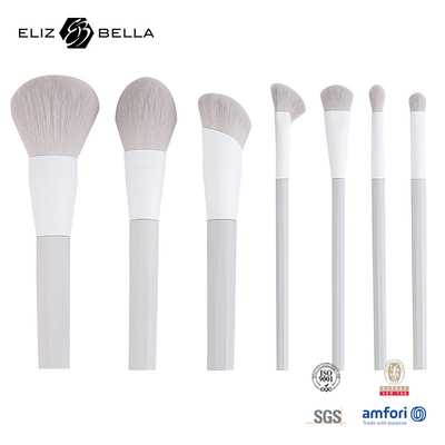 7pcs βούρτσες μακιγιάζ με συνθετικά μαλλιά και στέκεται πλαστικό χερούλι αλουμινίου σιδηροτροχιά, παραγγελίες OEM καλωσορίζουμε