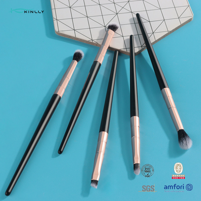 5 Ferrule αργιλίου βουρτσών συνδυασμού σκιάς ματιών κομματιού καθορισμένη ξύλινη λαβή